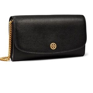 Tory Burch - Robinson Flap Leather Wallet with Chain Strap